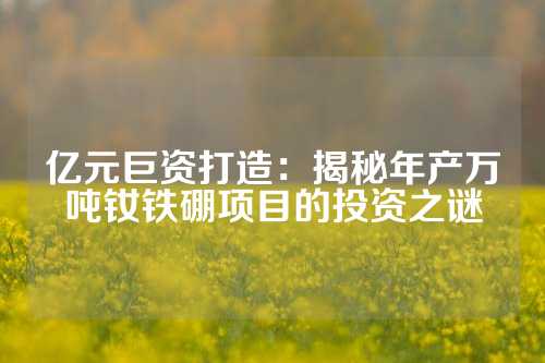 億元巨資打造：揭秘年產(chǎn)萬噸釹鐵硼項(xiàng)目的投資之謎